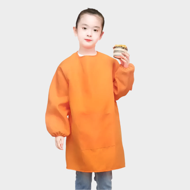 Customized School Name LOGO Kid Children’s Painting Art Waterproof Kindergarten Restaurant Anti-fouling Pockets