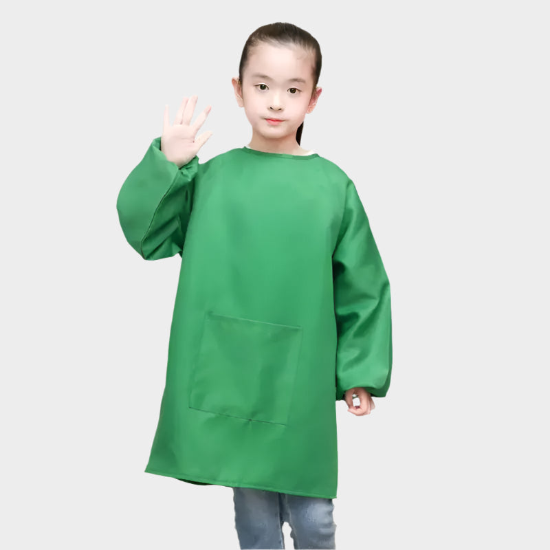 Customized School Name LOGO Kid Children’s Painting Art Waterproof Kindergarten Restaurant Anti-fouling Pockets