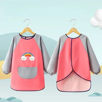 Tablier de Peinture Enfant Rose Motif Arc-En-Ciel