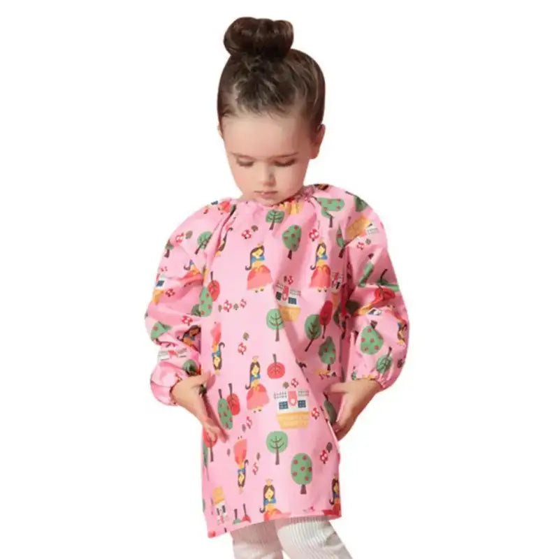 Tablier de Peinture Enfant Rose Motif Princesse