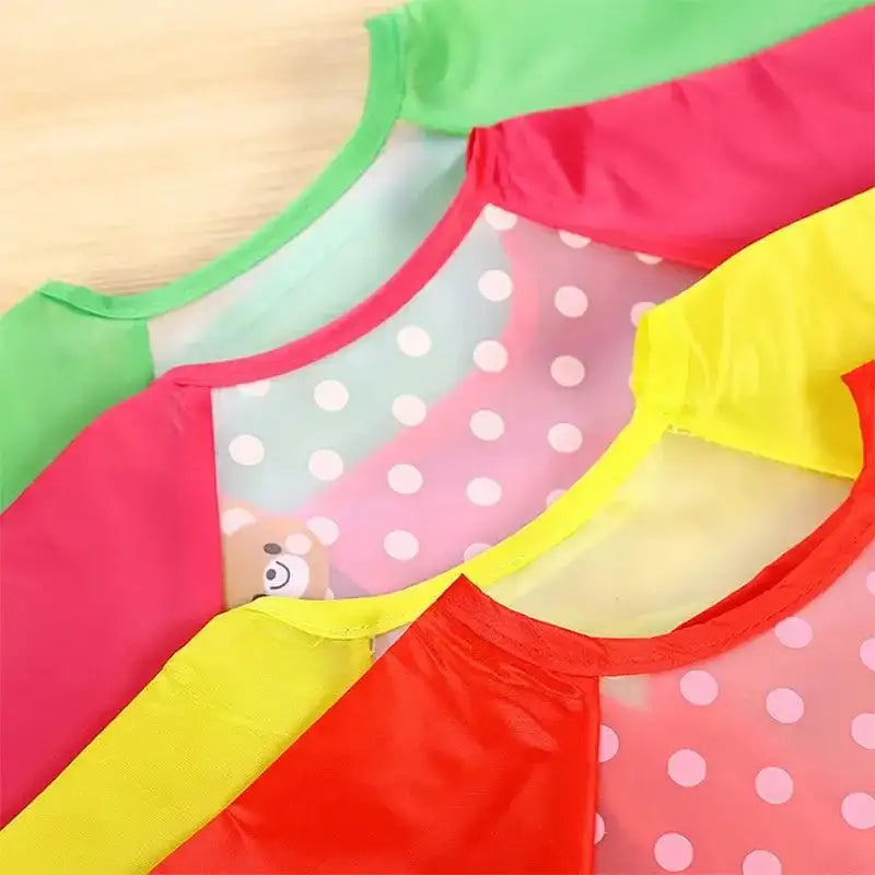 Waterproof Eating Smock Infant Toddler Baby Cartoon Long Sleeve Art Apron Feeding Bib for Boys Girls Soft Baby Bibs