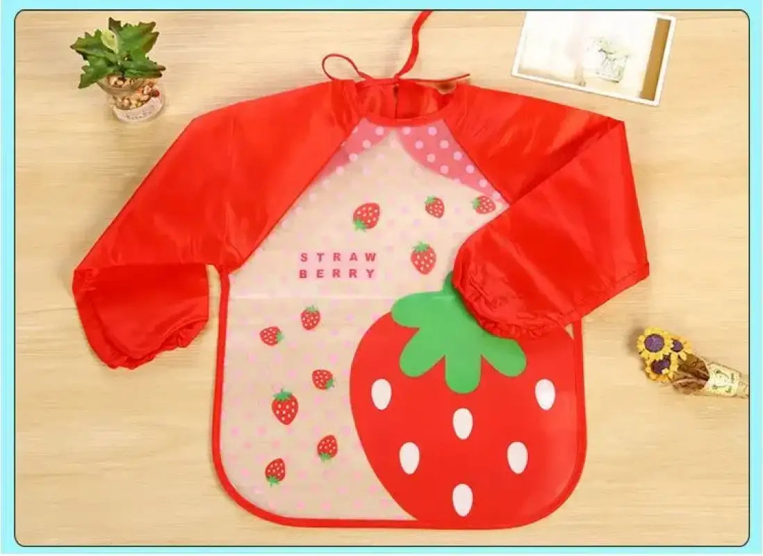 Waterproof Eating Smock Infant Toddler Baby Cartoon Long Sleeve Art Apron Feeding Bib for Boys Girls Soft Baby Bibs