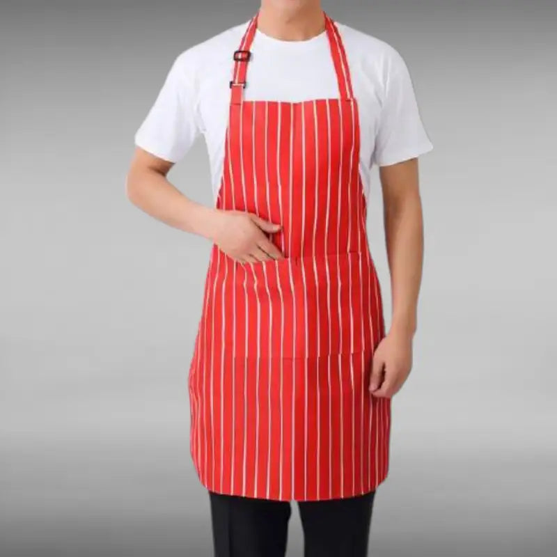 Tablier de Restauration - Rayé Rouge - Tablier de Travail