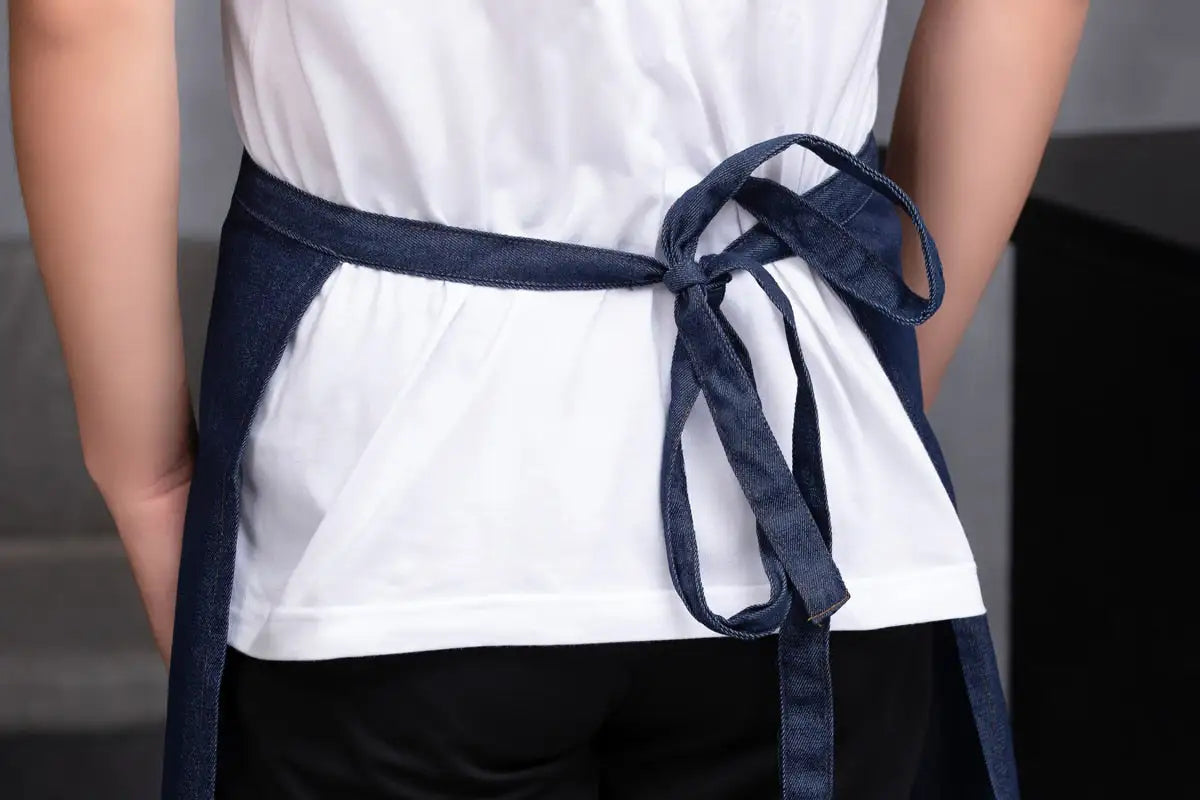 Tablier de Serveur Court bleu