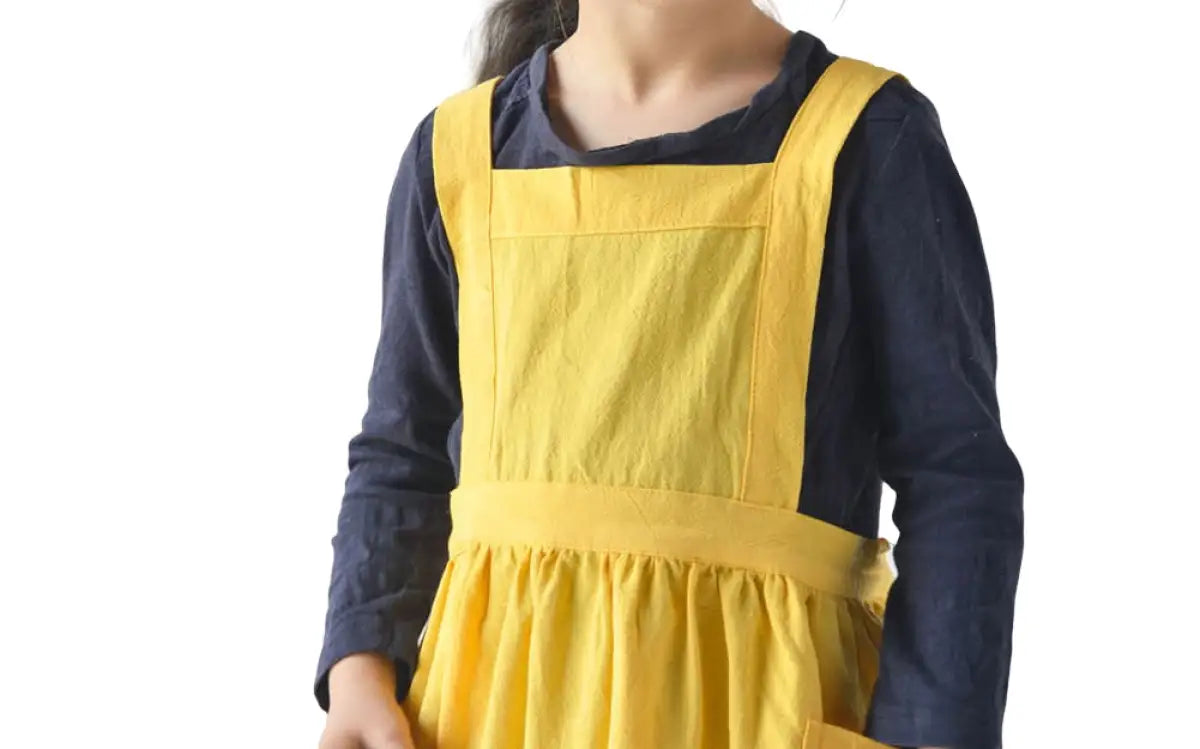 Tablier Japonais petite fille jaune