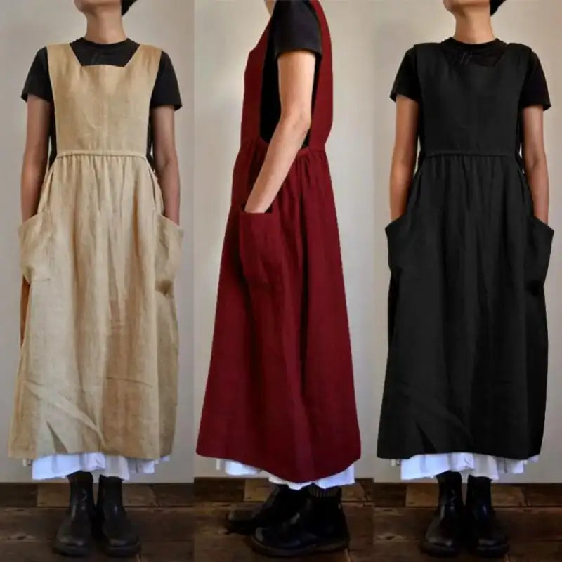 Tablier Japonais Long en Coton et Lin