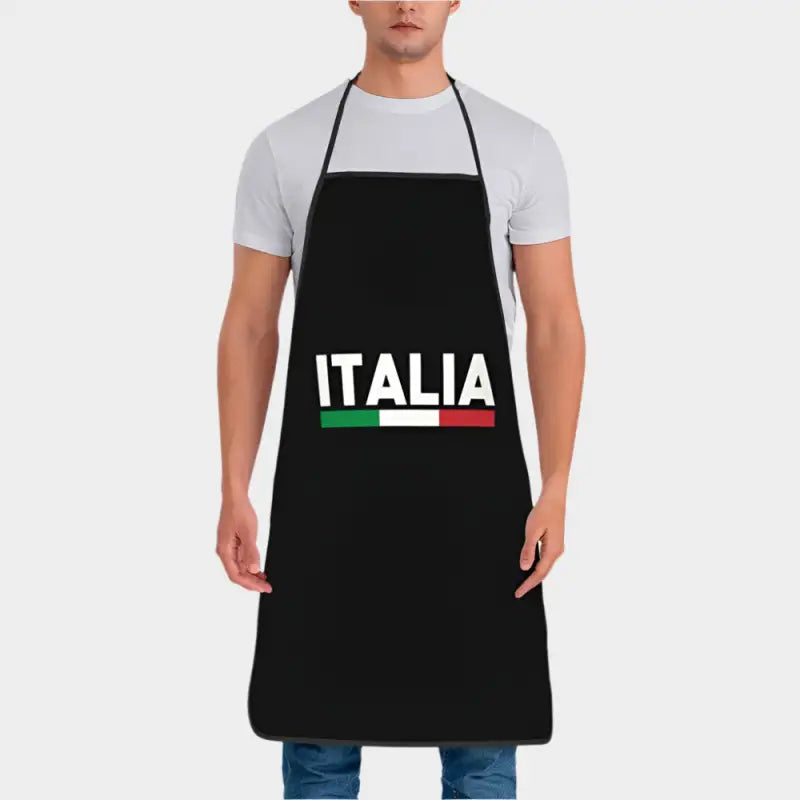 Tablier Pizza Italien Noir - Noir / 72x52 cm