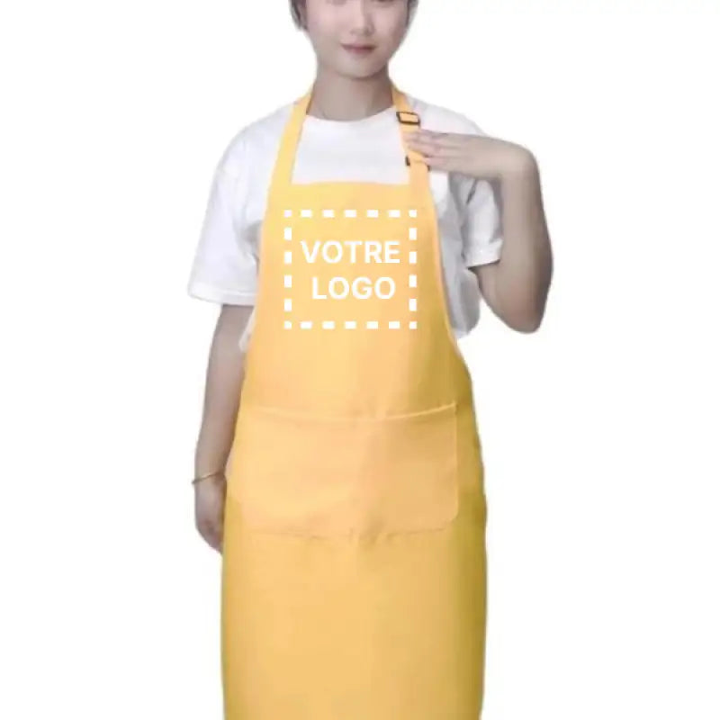 Tablier Prothésiste Ongulaire Personnalisé Jaune