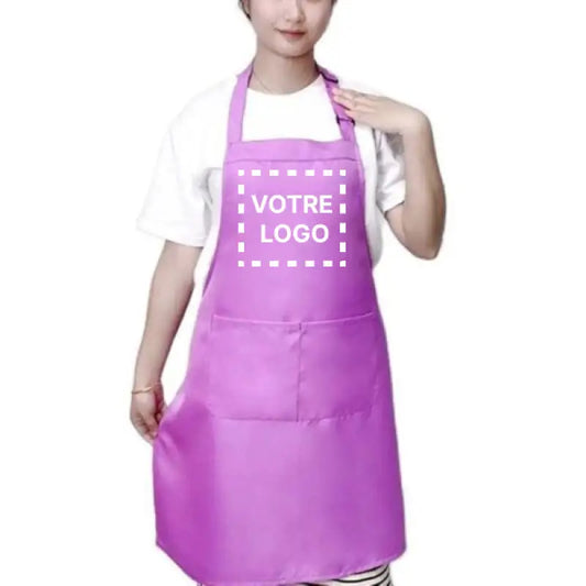 Tablier Prothésiste Ongulaire Personnalisé Violet - Violet / Logo imprimé