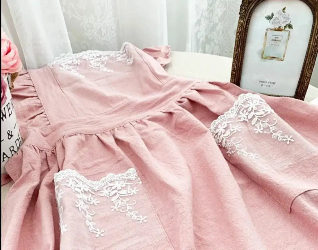 Tablier Robe à Volants rose