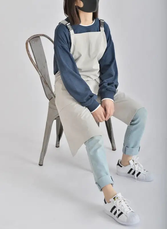 Waterproof Apron Coffee Restaurant Canvas Cover Work Suit Bib Pure Cotton Kitchen Uniform Factory Korean Japanese