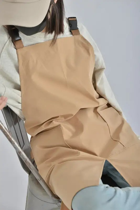 Waterproof Apron Coffee Restaurant Canvas Cover Work Suit Bib Pure Cotton Kitchen Uniform Factory Korean Japanese